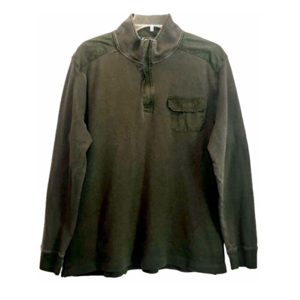 Banana Republic Long Sleeve Cotton Pullover in Faded Olive Green Men’s Large